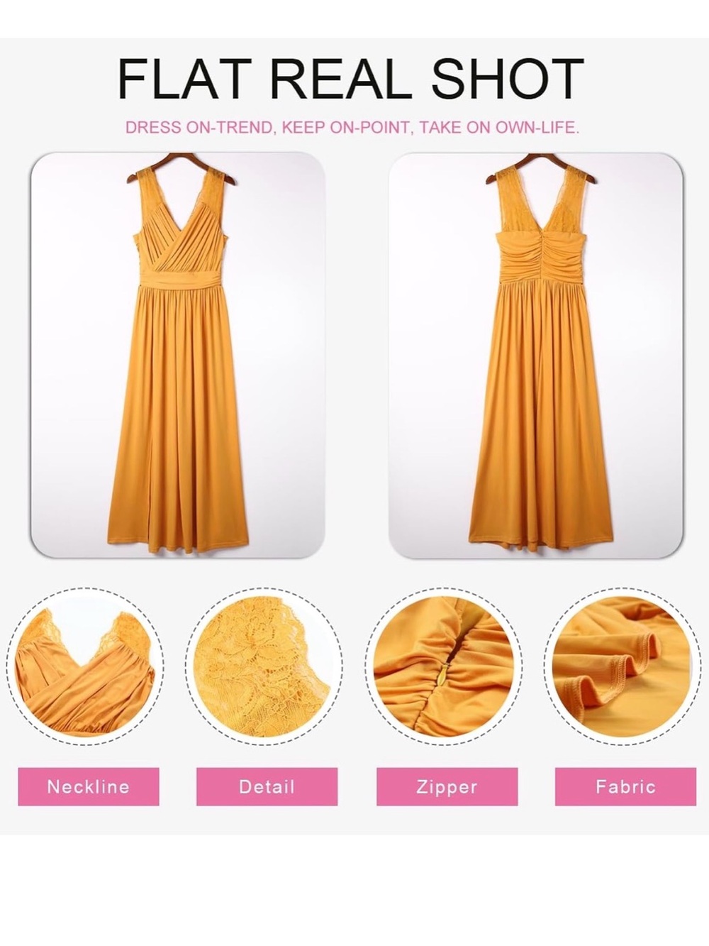 Sleeveless V-Neck Lace-Trim Maxi Dress with Slit